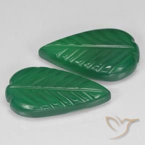 Gemas de Ágata Verde medio natural de 7.55 ct, Corte Flor, Translúcido