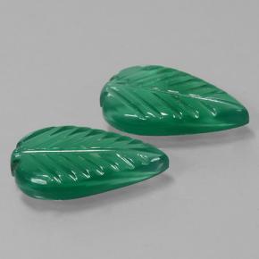 Gemas de Ágata Verde cálido natural de 5.17 ct, Corte Flor, Translúcido