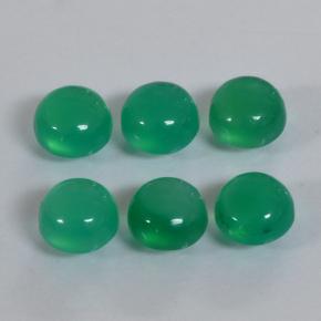 Gemas de ágata verde natural de 1,92 ct, corte redondo, translúcido