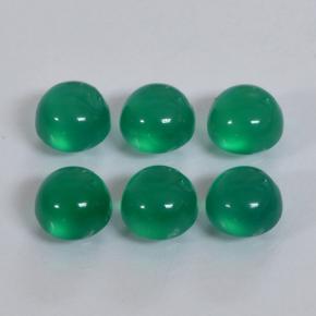 Gemas de ágata verde natural de 1,92 ct, corte redondo, translúcido