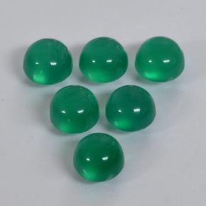 Gemas de ágata verde natural de 1,92 ct, corte redondo, translúcido