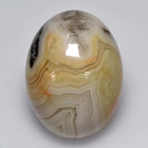 Ágata multicolor natural de 17,02 ct, corte óvalo, opaco