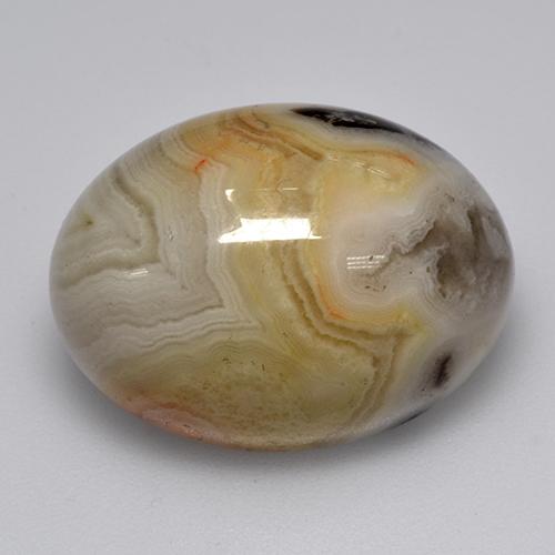 Ágata multicolor natural de 17,02 ct, corte óvalo, opaco