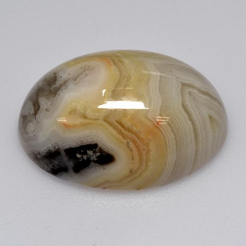 Ágata multicolor natural de 17,02 ct, corte óvalo, opaco