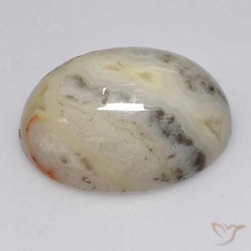 Ágata multicolor natural de 17,95 ct, corte óvalo, opaco