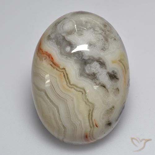 Ágata multicolor natural de 44,87 ct, corte óvalo, opaco