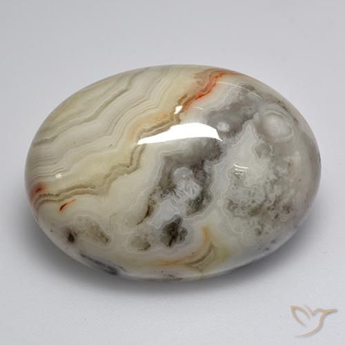 Ágata multicolor natural de 44,87 ct, corte óvalo, opaco