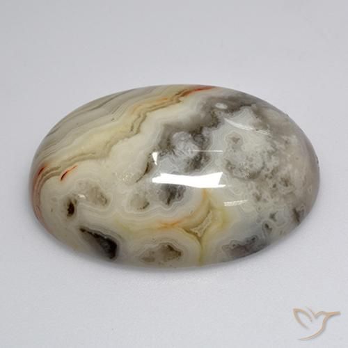 Ágata multicolor natural de 44,87 ct, corte óvalo, opaco
