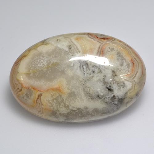 Ágata multicolor natural de 60,20 ct, corte óvalo, opaco