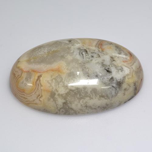 Ágata multicolor natural de 60,20 ct, corte óvalo, opaco