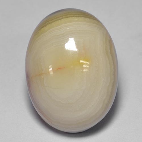 Ágata multicolor natural de 19,56 ct, corte óvalo, opaco
