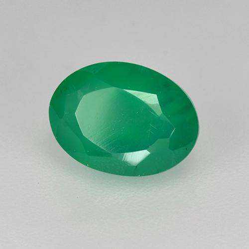 Ágata Verde cálido natural de 1.01 ct, Corte Óvalo, Translúcido