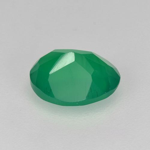 Ágata Verde cálido natural de 1.01 ct, Corte Óvalo, Translúcido