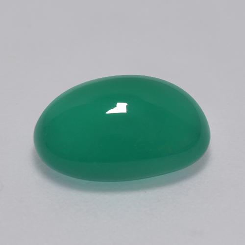 Ágata verde natural de 3,39 ct, corte óvalo, translúcido