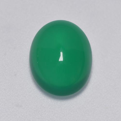 Ágata verde natural de 2,81 ct, corte óvalo, transparente
