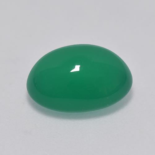 Ágata verde natural de 2,81 ct, corte óvalo, transparente
