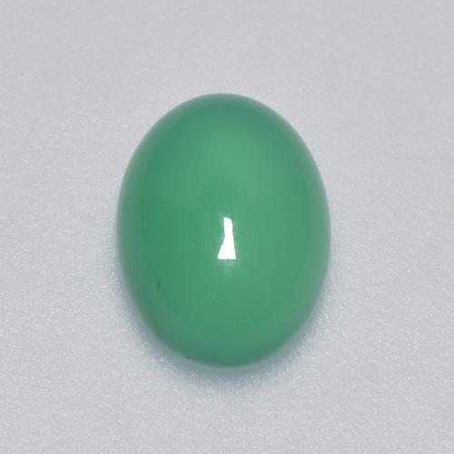 Ágata verde natural de 1,30 ct, corte óvalo, transparente