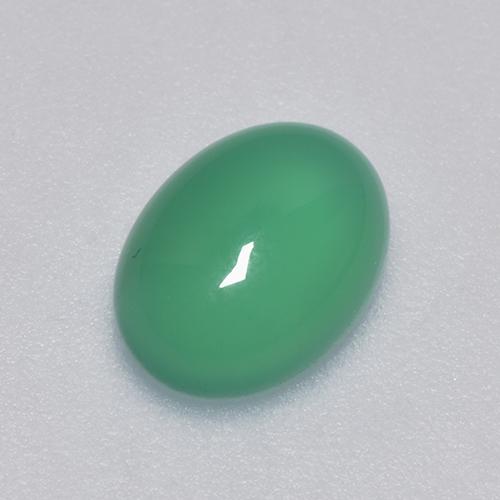 Ágata verde natural de 1,30 ct, corte óvalo, transparente