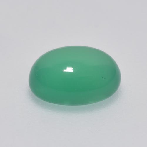 Ágata verde natural de 1,30 ct, corte óvalo, transparente