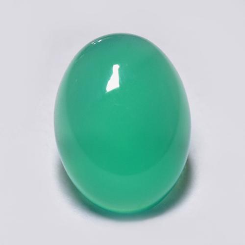 Ágata Verde claro natural de 1.55 ct, Corte Óvalo, Transparente