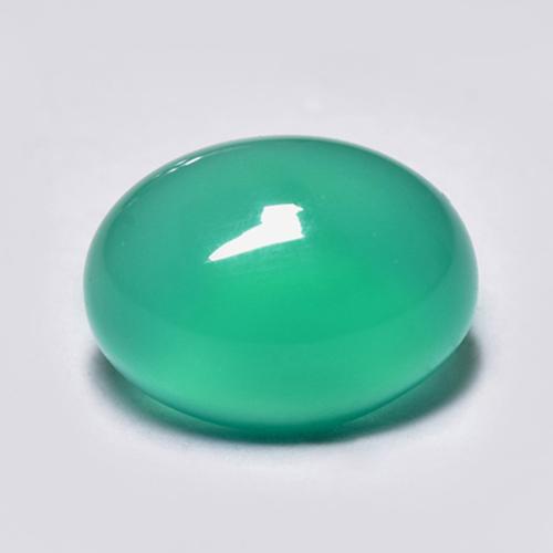 Ágata Verde claro natural de 1.55 ct, Corte Óvalo, Transparente