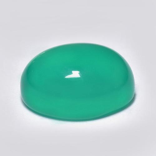 Ágata Verde claro natural de 1.55 ct, Corte Óvalo, Transparente