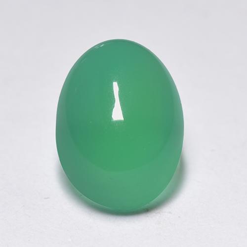 Ágata Verde amarillento natural de 1.51 ct, Corte Óvalo, Transparente