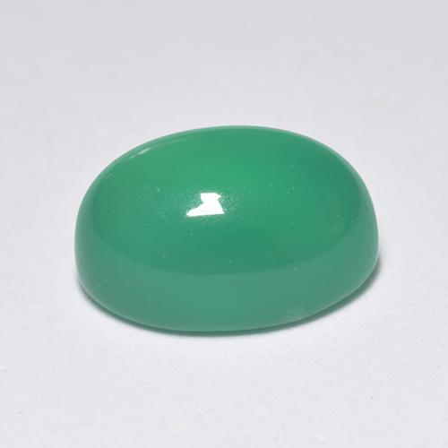 Ágata Verde amarillento natural de 1.51 ct, Corte Óvalo, Transparente
