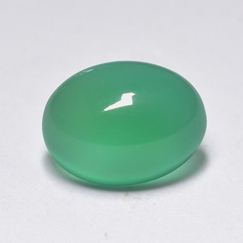 Ágata Verde amarillento natural de 1.51 ct, Corte Óvalo, Transparente