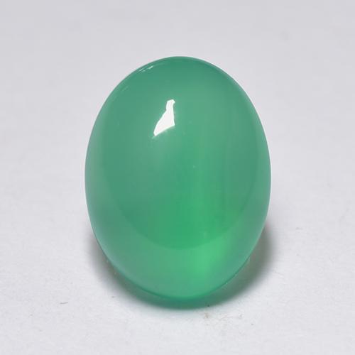 Ágata Verde medio natural de 1.42 ct, Corte Óvalo, Transparente
