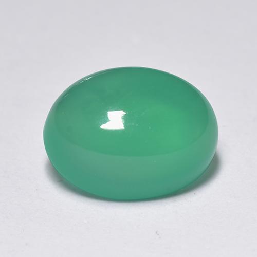 Ágata Verde medio natural de 1.42 ct, Corte Óvalo, Transparente