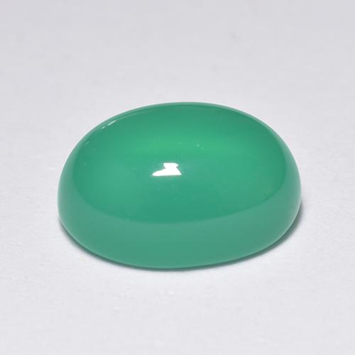 Ágata Verde medio natural de 1.42 ct, Corte Óvalo, Transparente