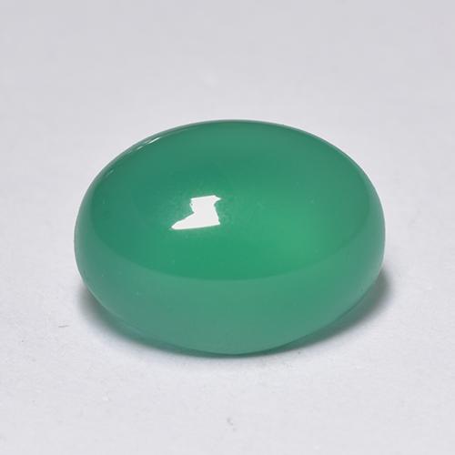 Ágata verde natural de 1,48 ct, corte óvalo, transparente
