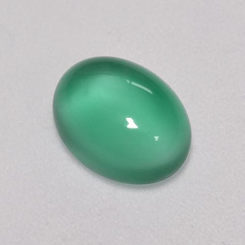 Ágata Verde frío natural de 1.43 ct, Corte Óvalo, Transparente