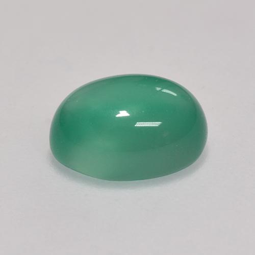 Ágata Verde frío natural de 1.43 ct, Corte Óvalo, Transparente