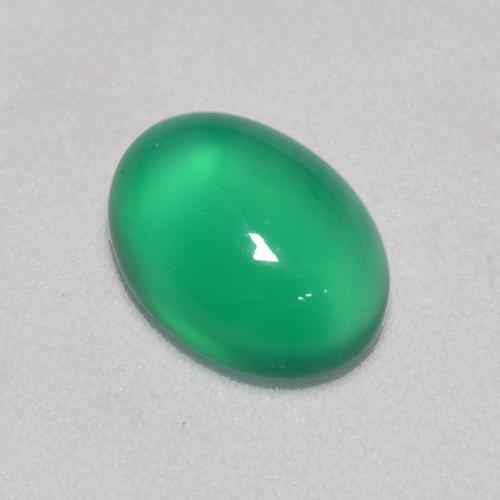 Ágata verde natural de 1,23 ct, corte óvalo, transparente