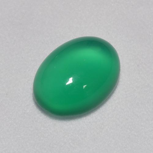 Ágata verde natural de 1,23 ct, corte óvalo, transparente