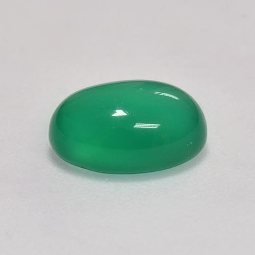 Ágata verde natural de 1,23 ct, corte óvalo, transparente