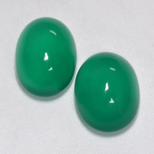 Gemas de ágata verde natural de 6,97 ct, corte óvalo, transparente