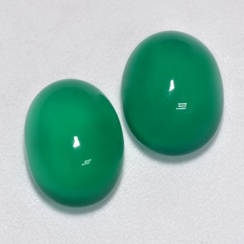 Gemas de ágata verde natural de 6,97 ct, corte óvalo, transparente