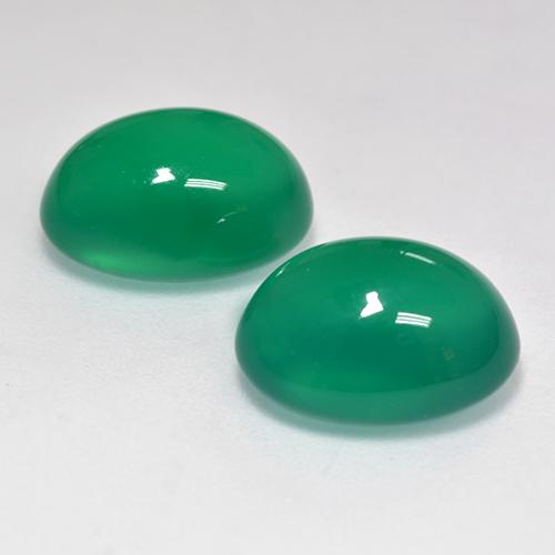 Gemas de ágata verde natural de 6,97 ct, corte óvalo, transparente