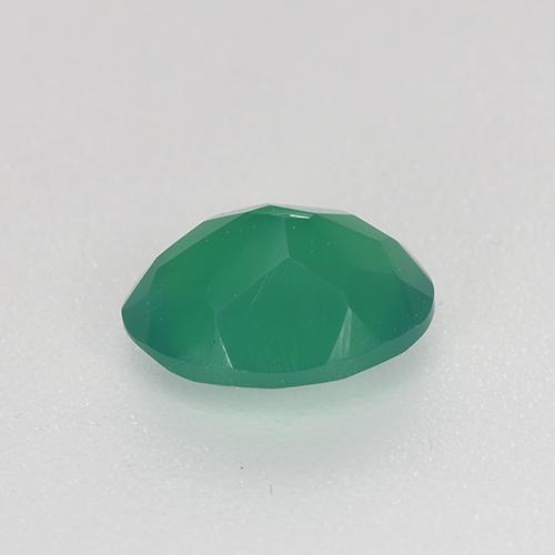 Ágata Verde cálido natural de 0.88 ct, Corte Óvalo, Translúcido