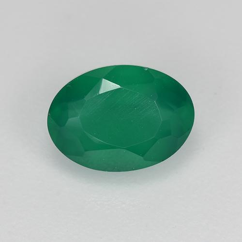 Ágata verde natural de 0,98 ct, corte óvalo, translúcido