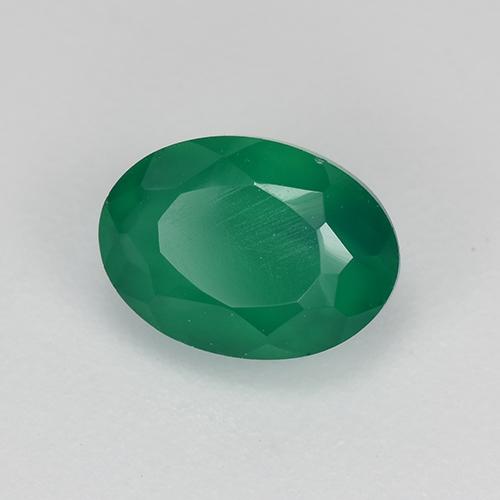 Ágata verde natural de 0,98 ct, corte óvalo, translúcido