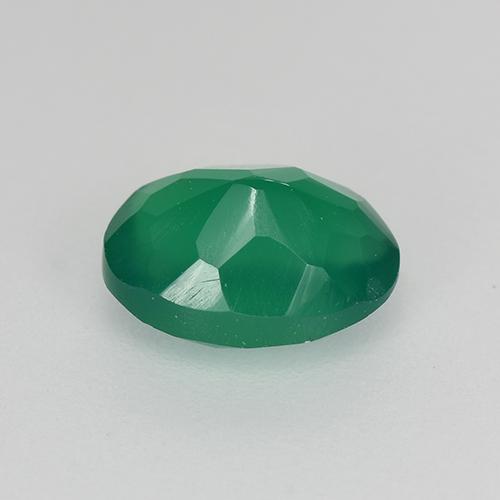 Ágata verde natural de 0,98 ct, corte óvalo, translúcido