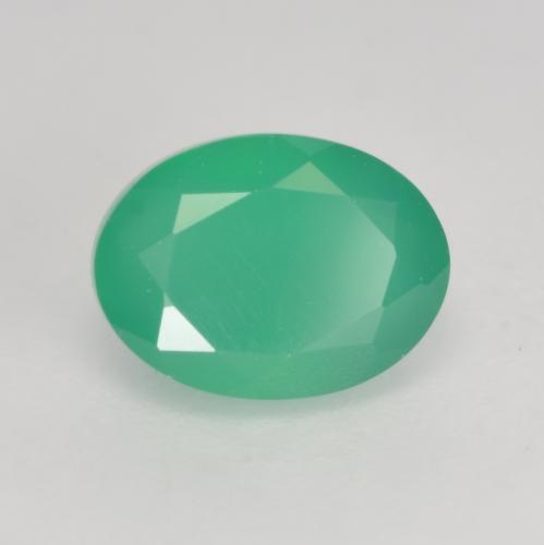Ágata verde natural de 1,37 ct, corte óvalo, translúcido
