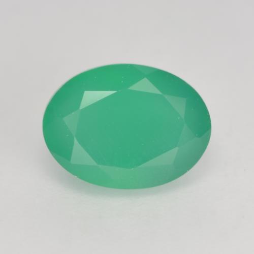 Ágata verde natural de 1,37 ct, corte óvalo, translúcido