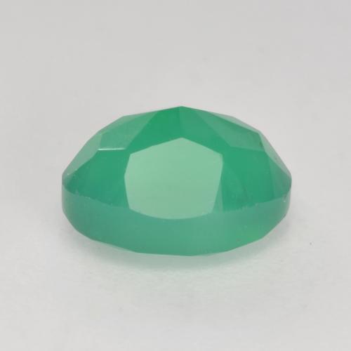 Ágata verde natural de 1,37 ct, corte óvalo, translúcido