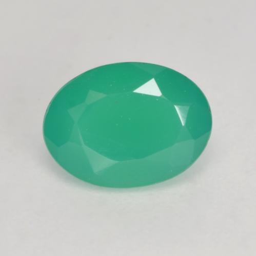 Ágata Verde claro natural de 1.09 ct, Corte Óvalo, Translúcido