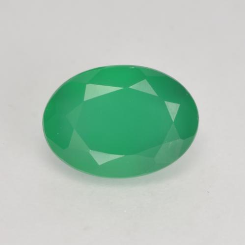 Ágata Verde trébol natural de 1.15 ct, Corte Óvalo, Translúcido
